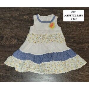 Nanette Baby Spring Dress Size 3-6m Infant Summer Sleeveless EUC